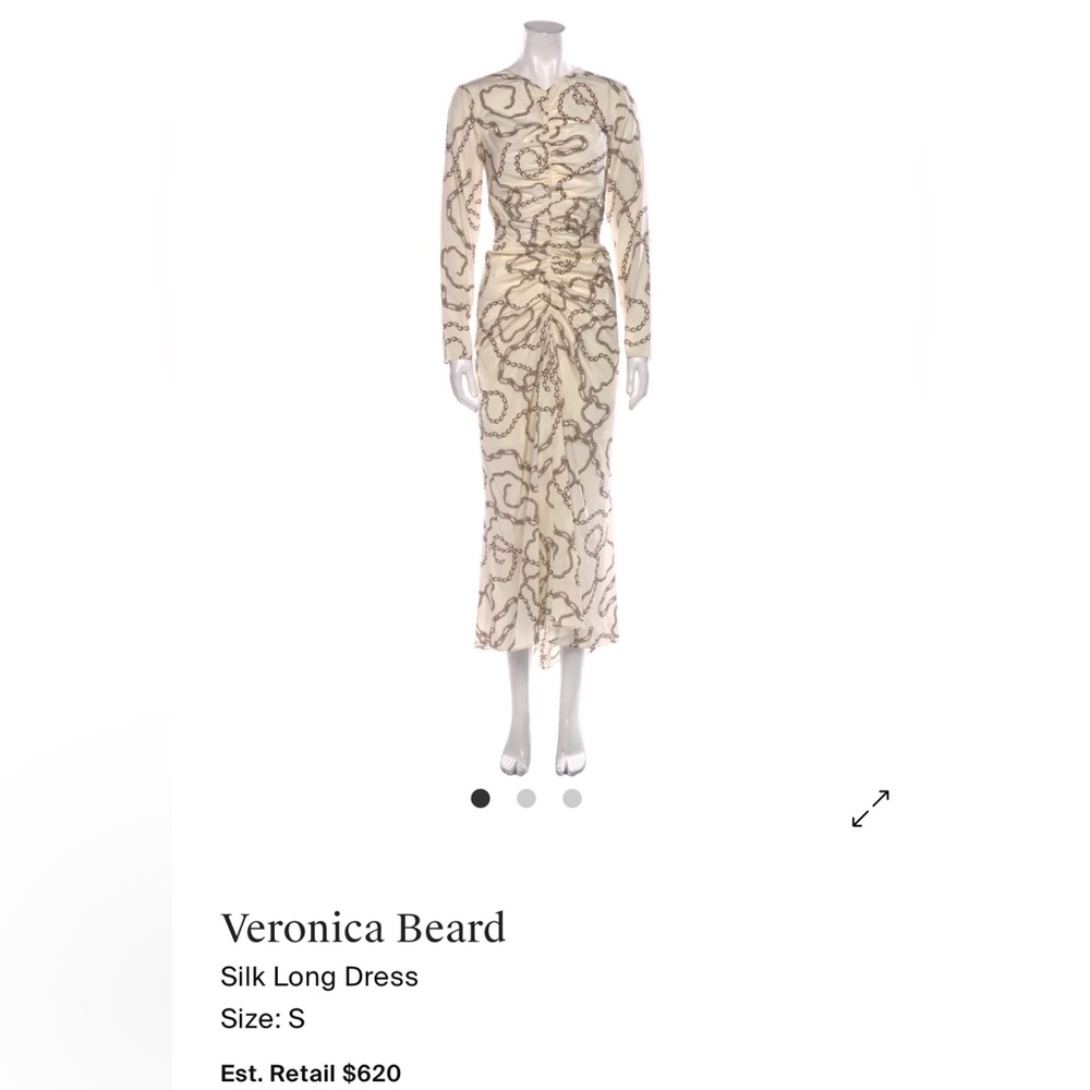 Veronica Beard Cream and Black Silk Dress
